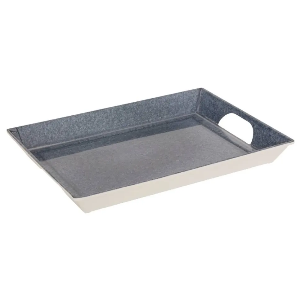 PLATEAU MÉLAMINE RECTANGLE 40.6X29.6X4.5CM BLEU