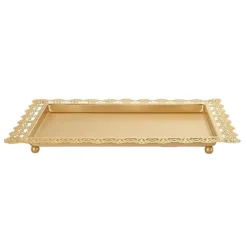 PLATEAU PRÉSENTATION MÉTAL EID MUBARAK 36X26CM OR