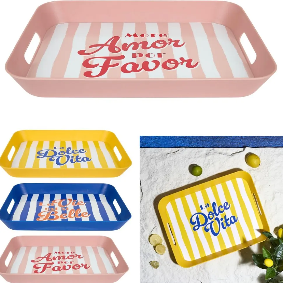 PLATEAU RÉUTILISABLE PP DOUCEUR DE VIVRE 41X32CM