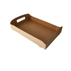 10 PLATEAUX À POIGNÉES CARTON 45X30CM KRAFT