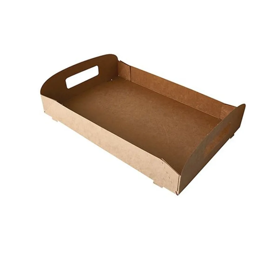 10 PLATEAUX À POIGNÉES CARTON 45X30CM KRAFT