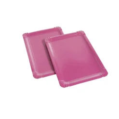 5 PLATS CARTON SERVICE TRAITEUR 24X33CM FUCHSIA