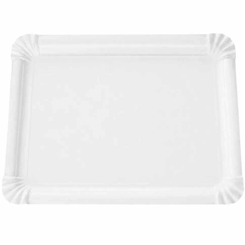 5 PLATS CARTON SERVICE TRAITEUR 24X33CM BLANC