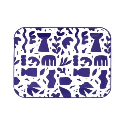 3 PLATS CARTON TRAITEUR ABSTRAIT 35X25.5CM INDIGO