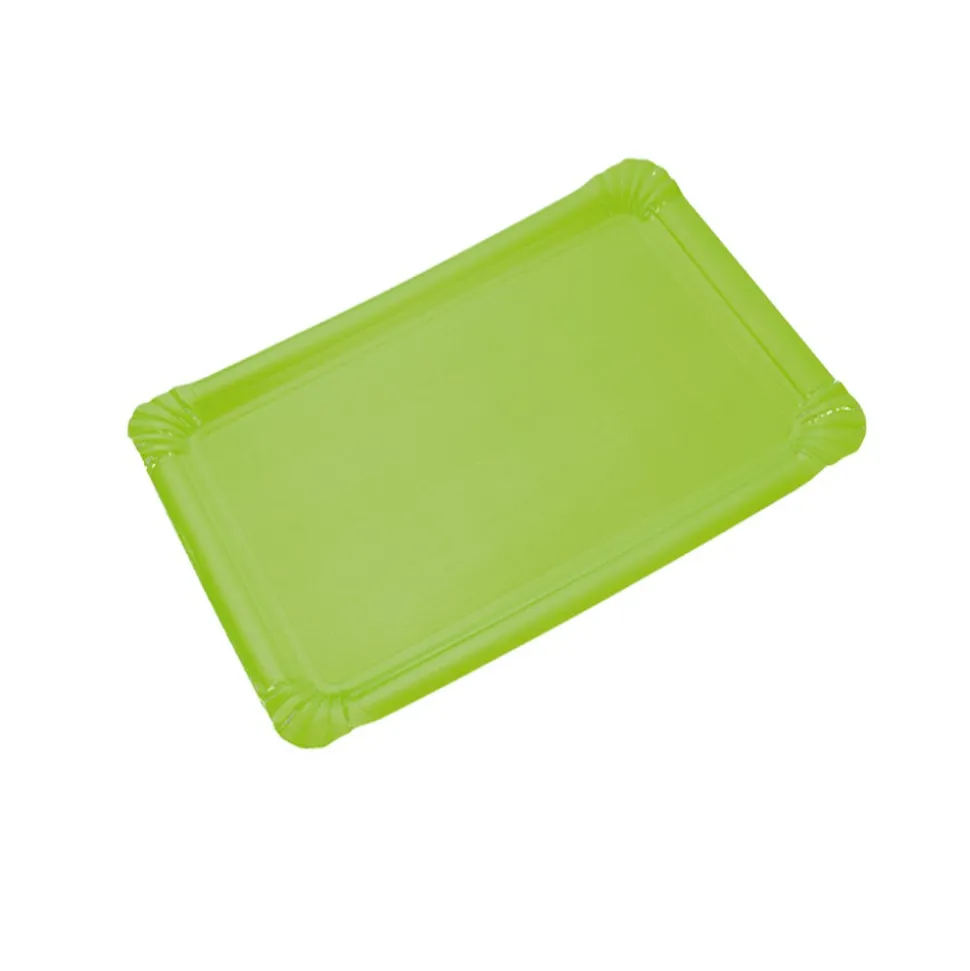 5 PLATS DE SERVICE CARTON 24X33CM VERT PISTACHE