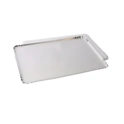 5 PLATS TRAITEUR CARTON 19X28CM ARGENT