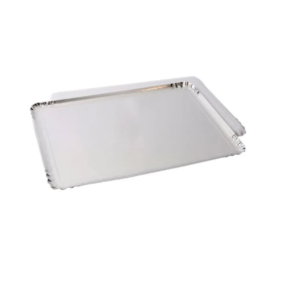 5 PLATS TRAITEUR CARTON 19X28CM ARGENT