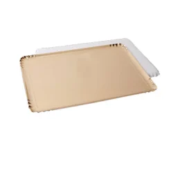 5 PLATS TRAITEUR CARTON 19X28CM OR