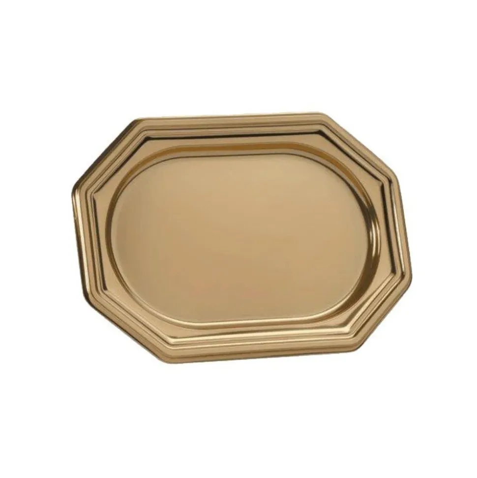 3 PLATS TRAITEURS OCTOGONAL 27X19CM OR