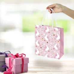 POCHETTE CADEAU CARTON LICORNE 18X10X23CM