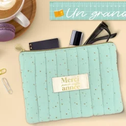 POCHETTE GAZE DE COTON MERCI ANNÉE 24CM