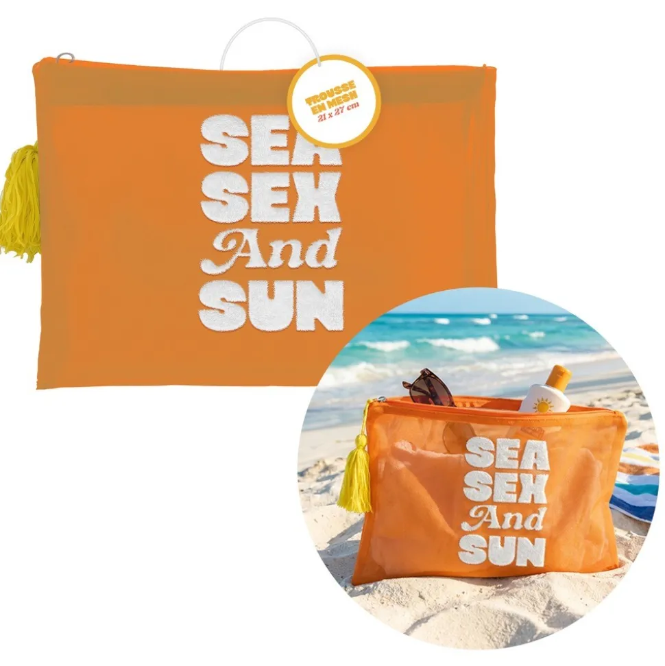 POCHETTE MESH SEA SEX AND SUN 21X27CM ORANGE