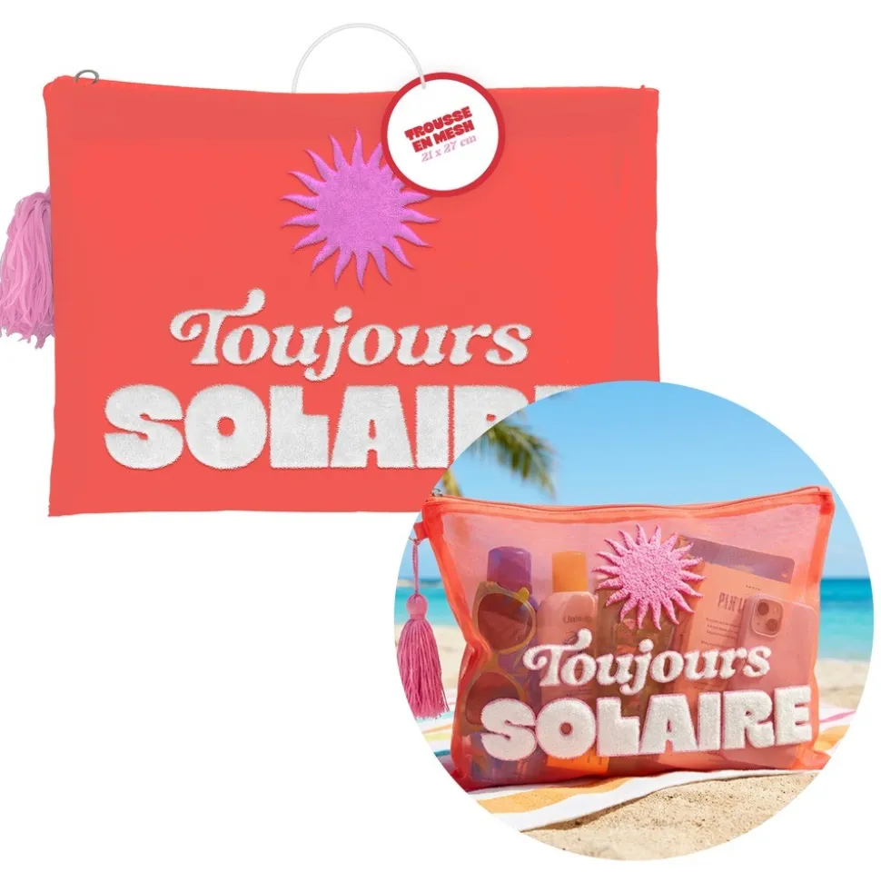 POCHETTE MESH TOUJOURS SOLAIRE 21X27CM ROUGE
