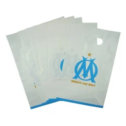 6 POCHETTES CADEAUX OM FOOTBALL 23X15CM BLANC