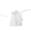 4 POCHONS COTON NUD MOUSSELINE SOIE 8X10CM BLANC