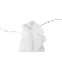 4 POCHONS COTON NUD MOUSSELINE SOIE 8X10CM BLANC