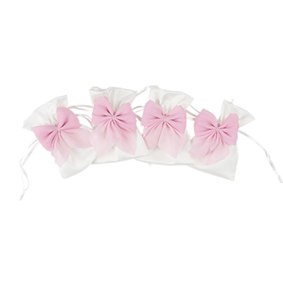4 POCHONS SATIN N?'UD MOUSSELINE ÉCLAT 8X10CM ROSE
