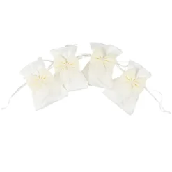 4 POCHONS SATIN N?'UD MOUSSELINE ÉCLAT 8X10CM BLANC