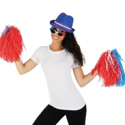 POMPOM PLASTIQUE TRICOLORE FRANCE SUPPORTER