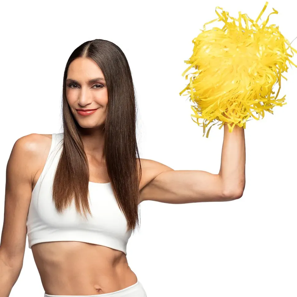 POMPON CHEERLEADING 34CM JAUNE VIF
