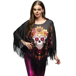 PONCHO CATRINA CALAVERA JOUR DES MORTS ADULTE