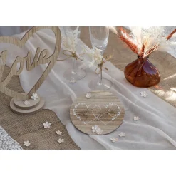 PORTE-ALLIANCES BOIS MARIAGE CUR 15CM NATURE