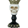 PORTE-BOUGIE CRÂNE ROYAL DÉCO RÉSINE 25X12CM