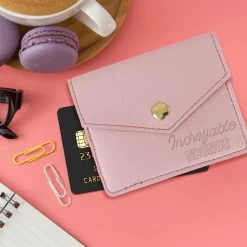 PORTE-CARTES SIMILICUIR NOUNOU 9X11CM ROSE