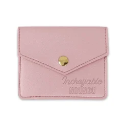 PORTE-CARTES SIMILICUIR NOUNOU 9X11CM ROSE