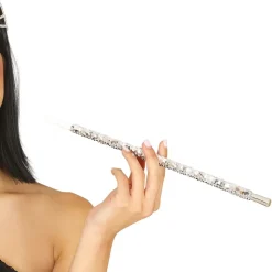 PORTE-CIGARETTES CHARLESTON SEQUINS 30CM ARGENT