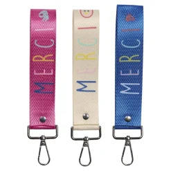 PORTE-CLEFS LANIÈRE MERCI MAÎTRESSE 19.5CM COLORÉ