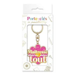 PORTE-CLEFS MÉTAL MAÎTRESSE MERCI POUR TOUT
