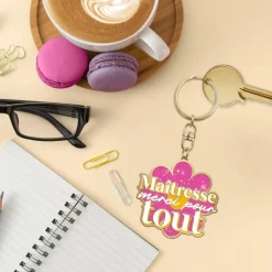 PORTE-CLEFS MÉTAL MAÎTRESSE MERCI POUR TOUT