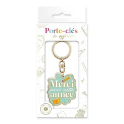 PORTE-CLEFS MÉTAL MERCI ANNÉE BLEU