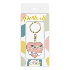 PORTE-CLEFS MÉTAL NOUNOU ROSE