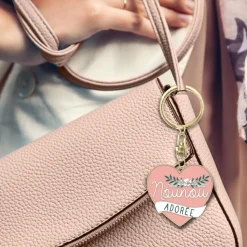 PORTE-CLEFS MÉTAL NOUNOU ROSE