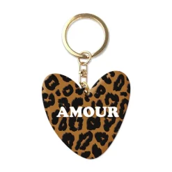 PORTE-CLEFS SILICONE LÉOPARD PEAU ANIMAL AMOUR