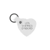 PORTE-CLEFS SIMILICUIR COPINES D'ABORD 7X5CM BLANC