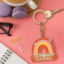 PORTE-CLÉS MÉTAL RAINBOW BOHO INCROYABLE NOUNOU
