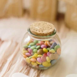 POT BOULE VERRE BOUCHON LIÈGE 130ML TRANSPARENT