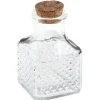 POT CARRÉ VINTAGE VERRE 4X4X7CM TRANSPARENT