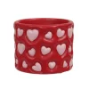 POT CIMENT CYLINDRE CUR ROSE 11X9CM ROUGE