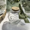 POT COEUR BONHEUR VERRE 4X4X6CM TRANSPARENT