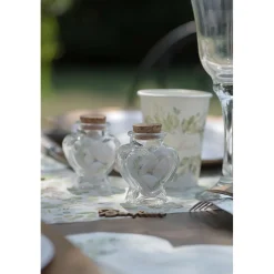 POT COEUR BONHEUR VERRE 4X4X6CM TRANSPARENT