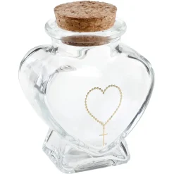 POT COEUR COMMUNION VERRE 4X4X6CM TRANSPARENT