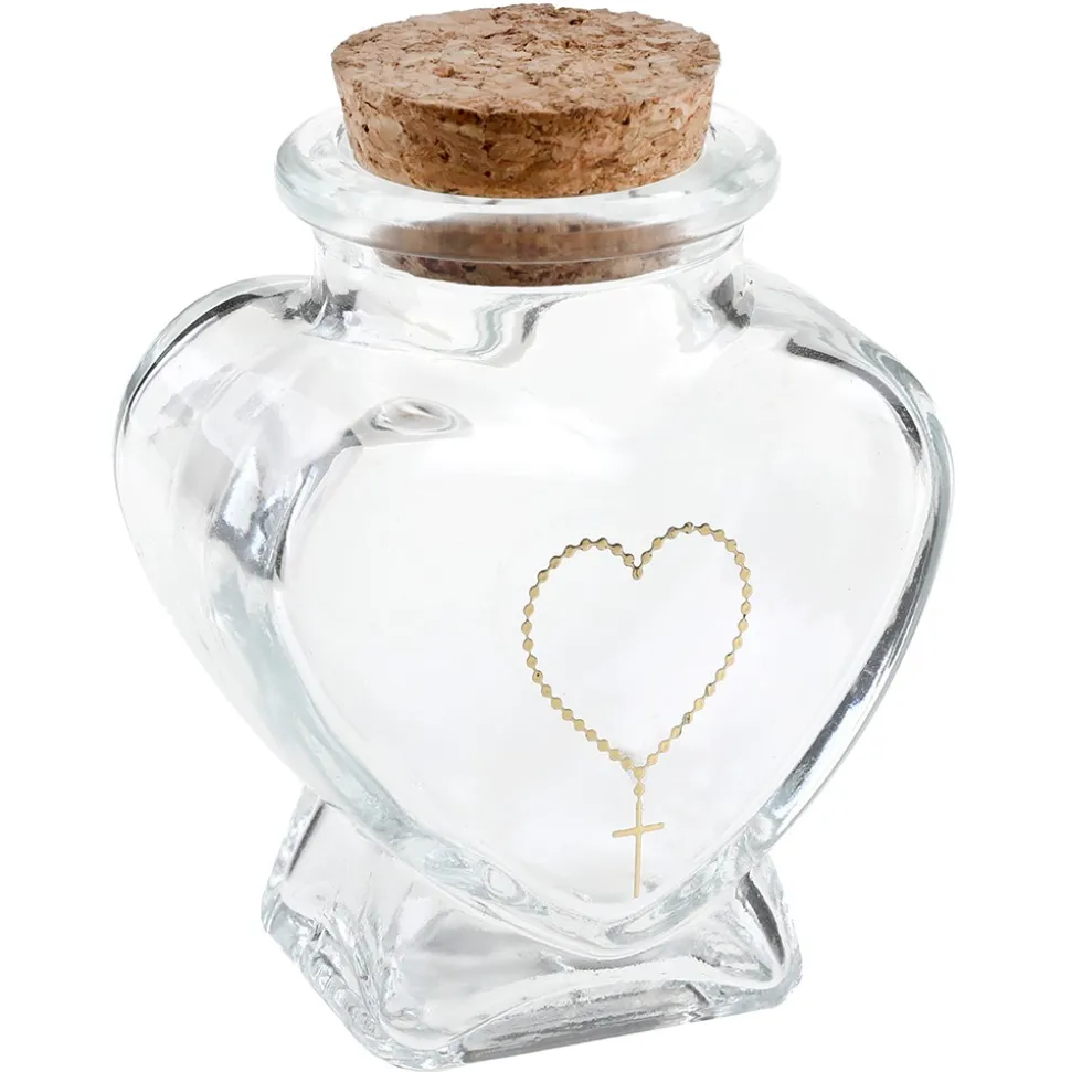 POT COEUR COMMUNION VERRE 4X4X6CM TRANSPARENT