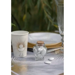POT COEUR COMMUNION VERRE 4X4X6CM TRANSPARENT