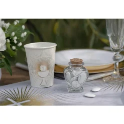 POT COEUR COMMUNION VERRE 4X4X6CM TRANSPARENT