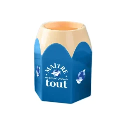 POT À CRAYON MAÎTRE MERCI POUR TOUT 12CM BLEU