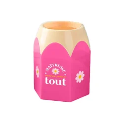 POT À CRAYON MAÎTRESSE MERCI POUR TOUT 12CM ROSE
